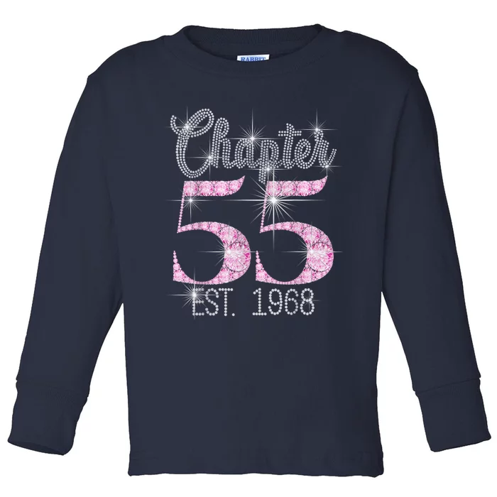 Chapter 55 EST 1968 55th Birthday Tee Gift For Wo Toddler Long Sleeve Shirt