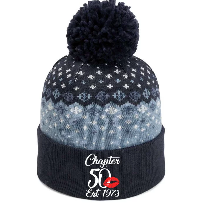 Chapter 50 EST 1973 50th Birthday Lips For Wo The Baniff Cuffed Pom Beanie