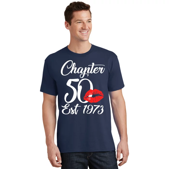 Chapter 50 EST 1973 50th Birthday Lips For Wo T-Shirt