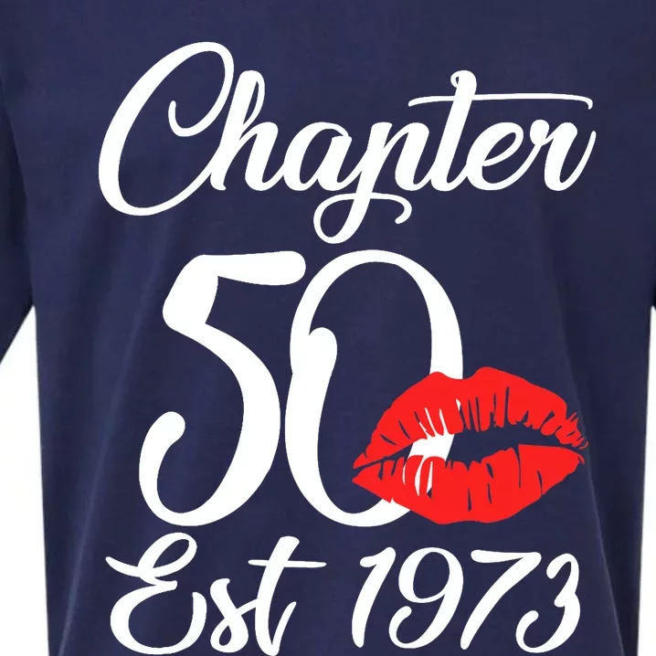 Chapter 50 EST 1973 50th Birthday Lips For Wo Sueded Cloud Jersey T-Shirt