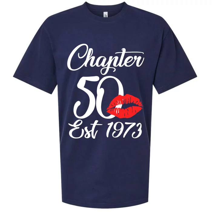 Chapter 50 EST 1973 50th Birthday Lips For Wo Sueded Cloud Jersey T-Shirt