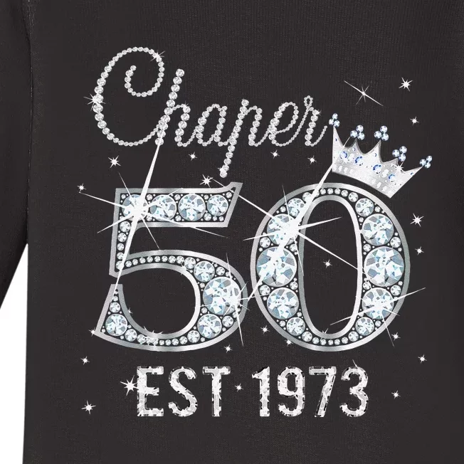 Chapter 50 EST 1973 50th Birthday Gift For WoGirls Baby Long Sleeve Bodysuit