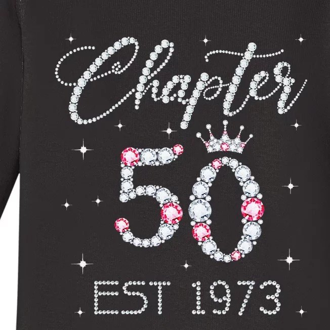 Chapter 50 EST 1973 50Th Birthday Gift For Women Ladies Baby Long Sleeve Bodysuit