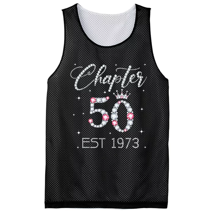 Chapter 50 EST 1973 50Th Birthday Gift For Women Ladies Mesh Reversible Basketball Jersey Tank