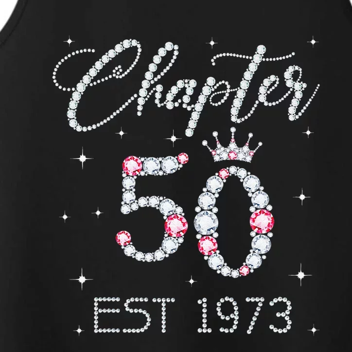 Chapter 50 EST 1973 50Th Birthday Gift For Women Ladies Performance Tank