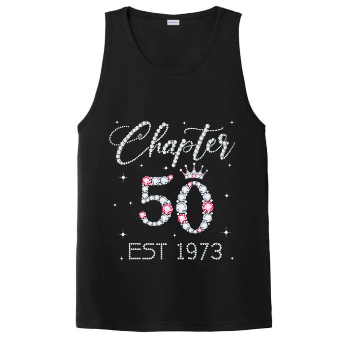 Chapter 50 EST 1973 50Th Birthday Gift For Women Ladies Performance Tank