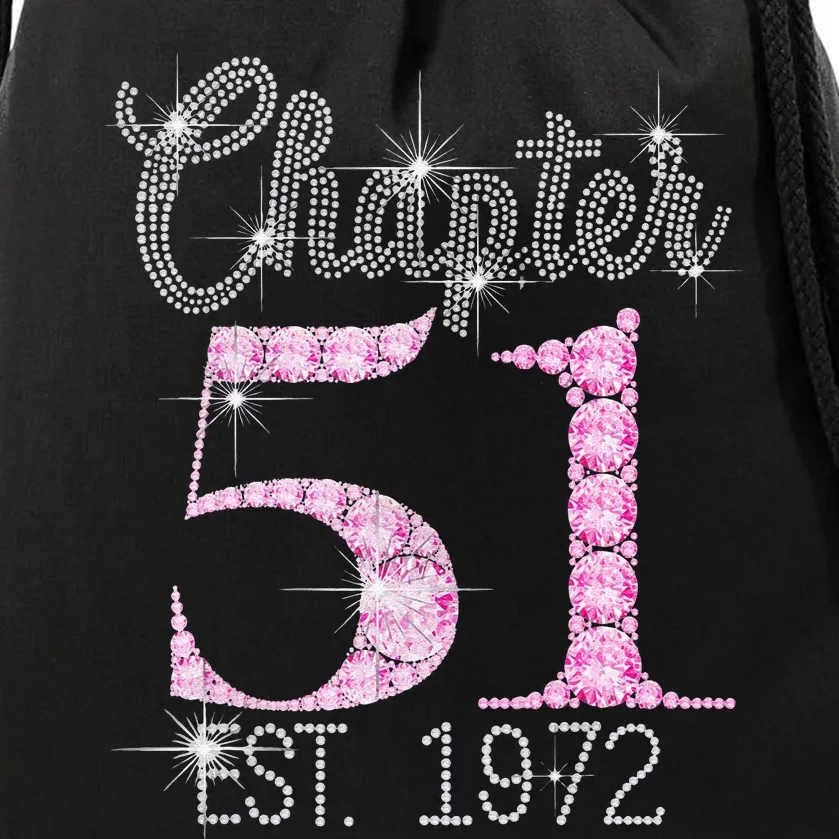 Chapter 51 EST 1972 51Th Birthday Gift For Women Drawstring Bag