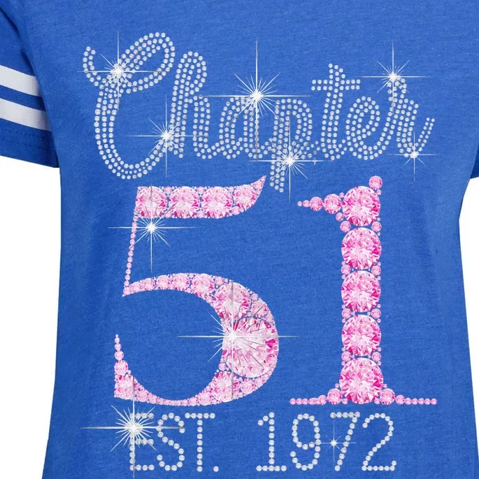 Chapter 51 EST 1972 51Th Birthday Gift For Women Enza Ladies Jersey Football T-Shirt