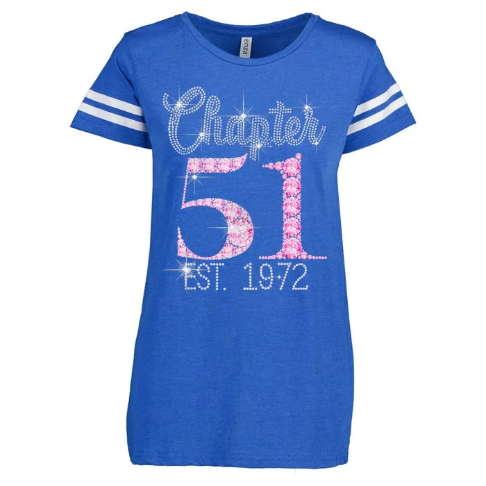 Chapter 51 EST 1972 51Th Birthday Gift For Women Enza Ladies Jersey Football T-Shirt