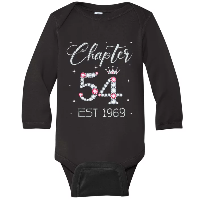 Chapter 54 EST 1969 54th Birthday Gift For Women Ladies Baby Long Sleeve Bodysuit