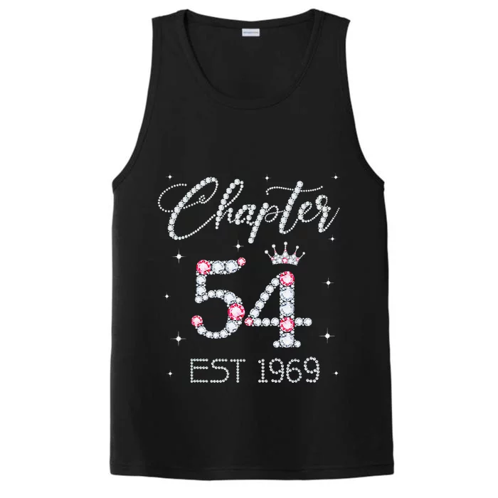 Chapter 54 EST 1969 54th Birthday Gift For Women Ladies Performance Tank