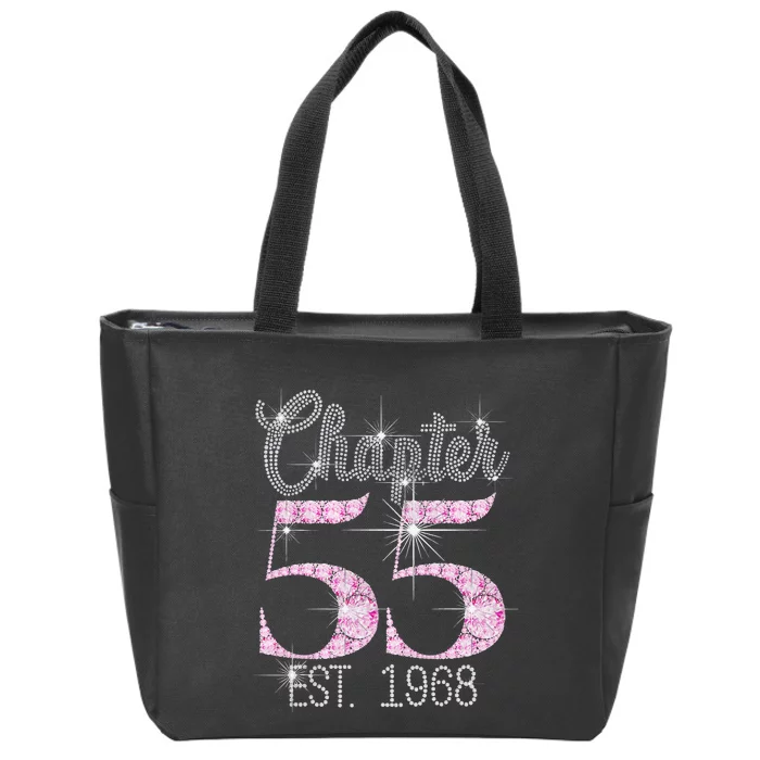 Chapter 55 EST 1968 55th Birthday Gift For Cute Zip Tote Bag