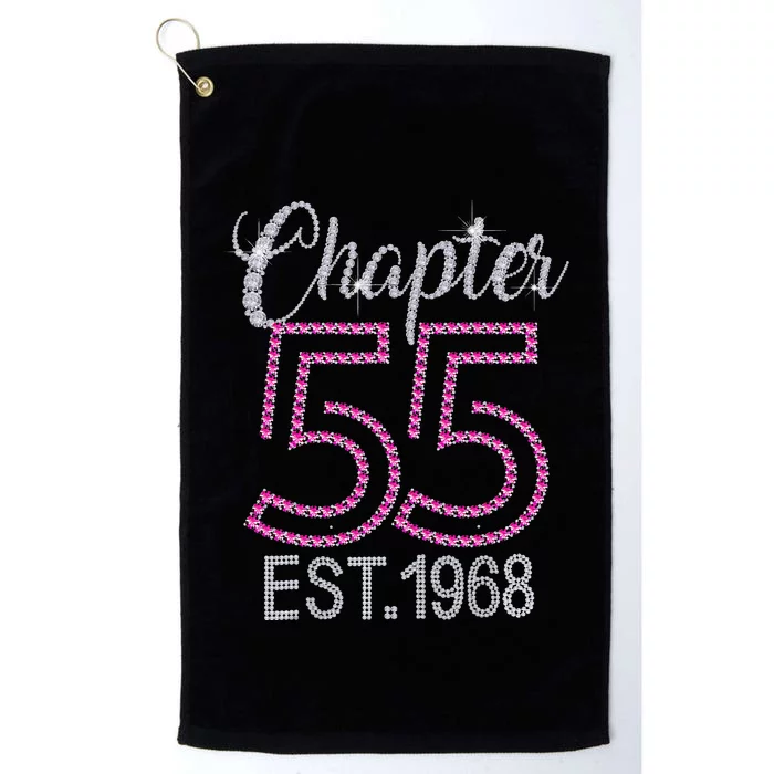 Chapter 55 EST 1968 55th Birthday Gift For Womens Platinum Collection Golf Towel