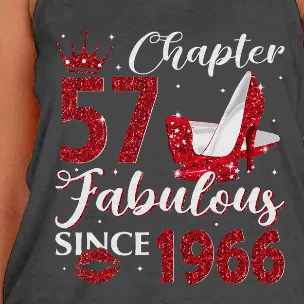 Chapter 57 Fabulous Since 1966 57Th Birthday Gift For Women Women's Knotted Racerback Tank