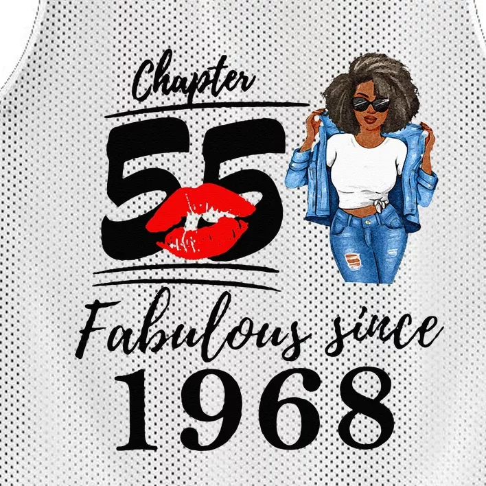 Chapter 55 Fabulous Since 1968 55th Birthday Mesh Reversible Basketball Jersey Tank