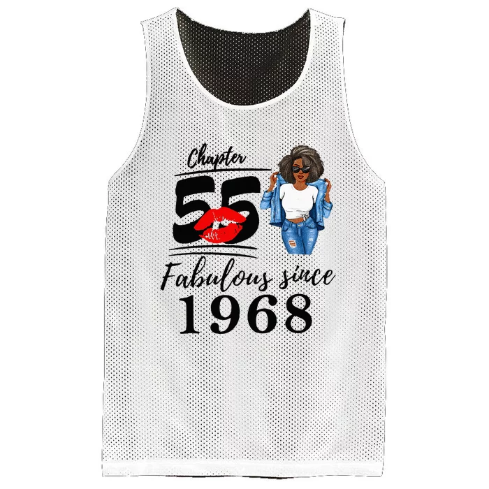 Chapter 55 Fabulous Since 1968 55th Birthday Mesh Reversible Basketball Jersey Tank