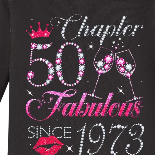 Chapter 50 Fabulous Since 1973 50Th Birthday Gift For Women Baby Long Sleeve Bodysuit