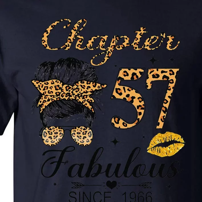 Chapter 57 Fabulous Since 1966 57th Birthday Messy Bun Tall T-Shirt