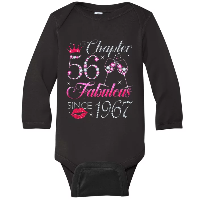 Chapter 56 Fabulous Since 1967 56Th Birthday Gift For Women Baby Long Sleeve Bodysuit