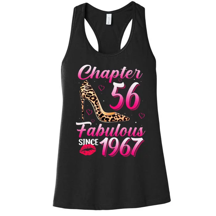 Chapter 56 Fabulous Since 1967 56th Birthday Queen Leopard Women's Racerback Tank