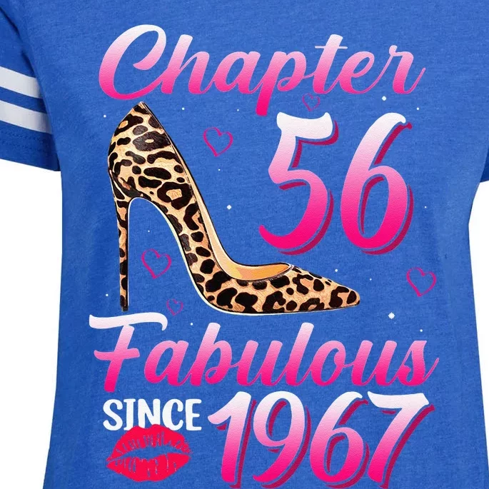 Chapter 56 Fabulous Since 1967 56th Birthday Queen Leopard Enza Ladies Jersey Football T-Shirt