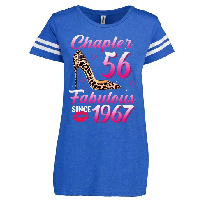 Chapter 56 Fabulous Since 1967 56th Birthday Queen Leopard Enza Ladies Jersey Football T-Shirt