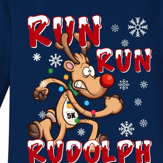 Christmas 5k Run Run Rudolph Holiday Team Running Outfit Baby Long Sleeve Bodysuit