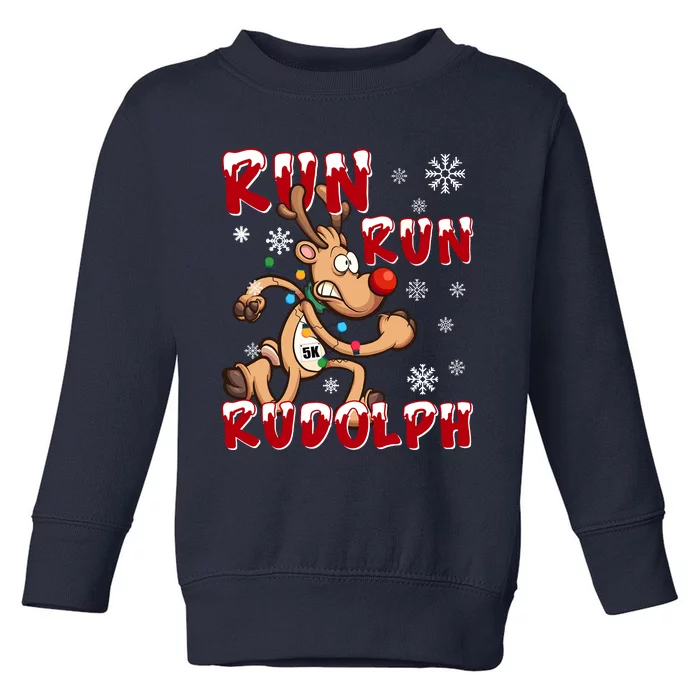 Christmas 5k Run Run Rudolph Holiday Team Running Outfit Toddler Sweatshirt