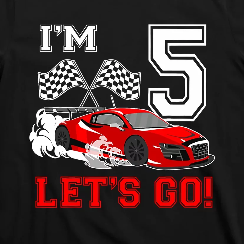 Cute 5 Year Old Race Car 5th Birthday Racecar Racing Boy T-Shirt