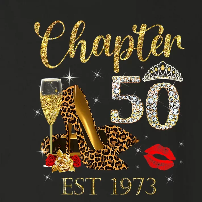 Chapter 50 Years EST 1973 50th Birthday Wine Leopard Shoe Toddler Long Sleeve Shirt