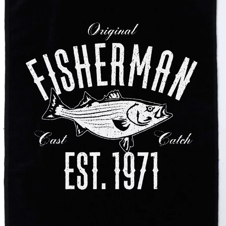 Cute 52 Year Old Fisherman Love Fishing 1971 52nd Birthday Platinum Collection Golf Towel