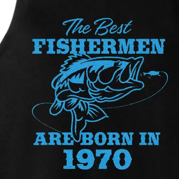 Cute 53 Year Old Fisherman Fishing 1970 53rd Birthday Ladies Tri-Blend Wicking Tank