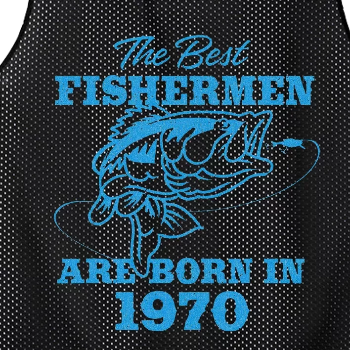 Cute 53 Year Old Fisherman Fishing 1970 53rd Birthday Mesh Reversible Basketball Jersey Tank