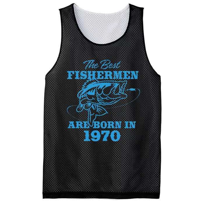 Cute 53 Year Old Fisherman Fishing 1970 53rd Birthday Mesh Reversible Basketball Jersey Tank