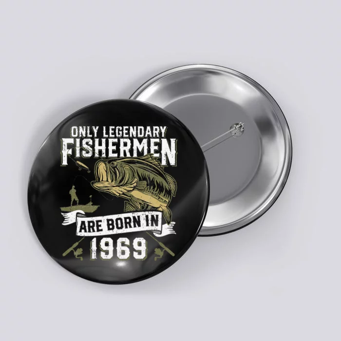 Cute 53 Year Old Fishing Birthday Born 1969 53rd Fisherman Gift Button