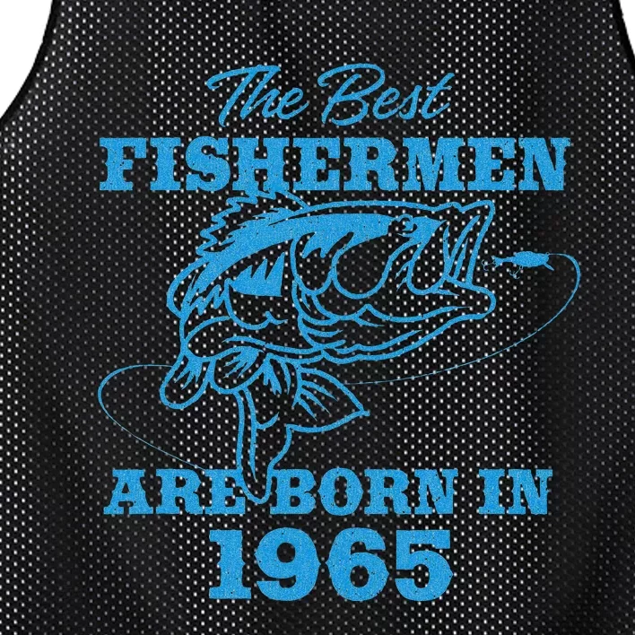 Cute 58 Year Old Fisherman Fishing 1965 58th Birthday Mesh Reversible Basketball Jersey Tank