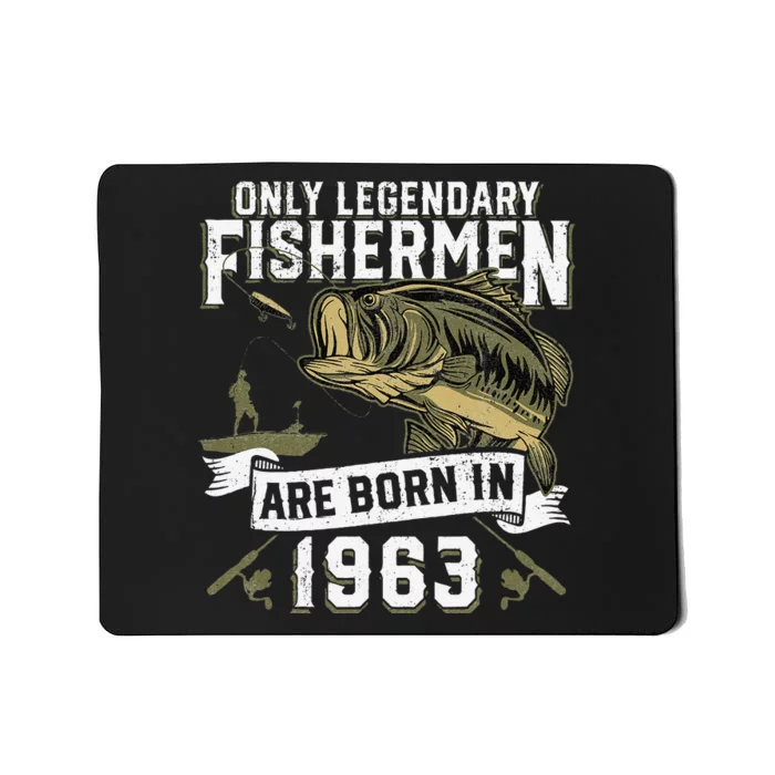 Cute 59 Year Old Fishing Birthday Born 1963 59th Fisherman Gift Mousepad