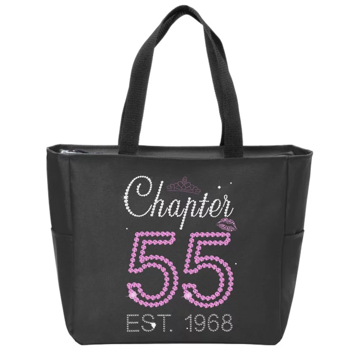 Chapter 55 Years Est 1968 55th Birthday For Womens Zip Tote Bag