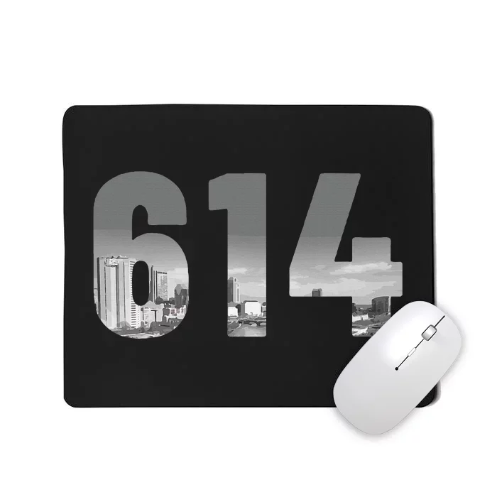 Columbus 614 Area Code Skyline Ohio Vintage Mousepad