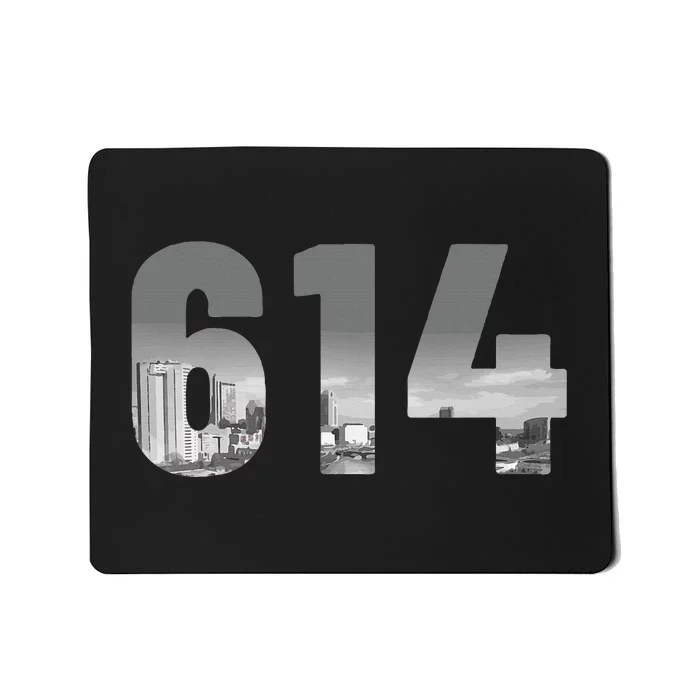 Columbus 614 Area Code Skyline Ohio Vintage Mousepad