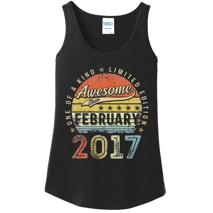 Cute 6th Birthday Gift Awesome Since February 2017 6 Year Old Ladies Essential Tank