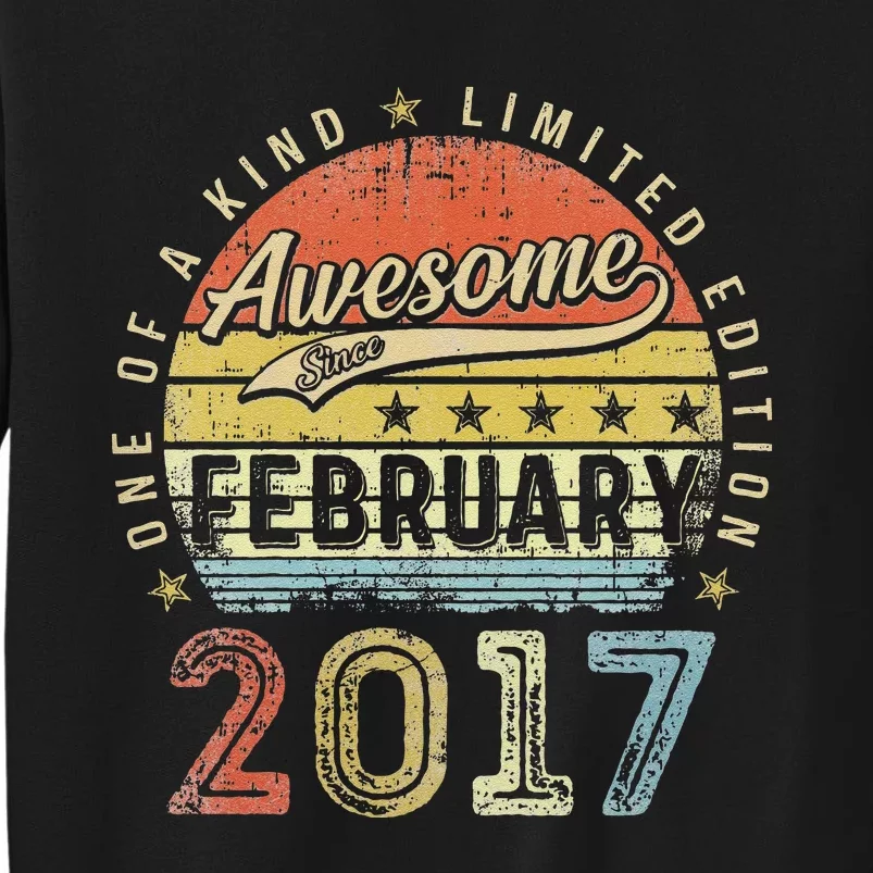 Cute 6th Birthday Gift Awesome Since February 2017 6 Year Old Tall Sweatshirt