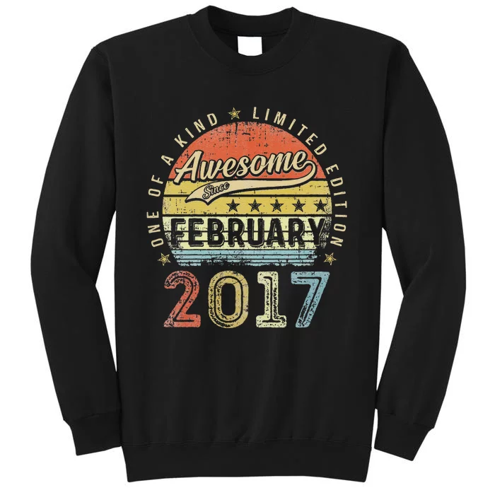 Cute 6th Birthday Gift Awesome Since February 2017 6 Year Old Tall Sweatshirt