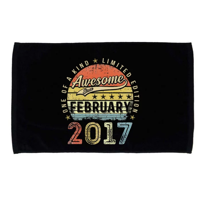 Cute 6th Birthday Gift Awesome Since February 2017 6 Year Old Microfiber Hand Towel