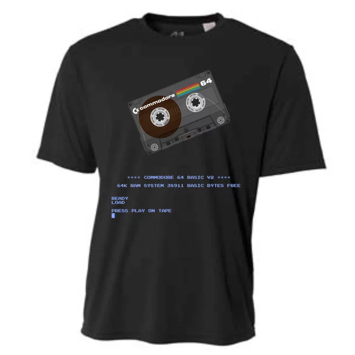 Commodore 64 Cassette Tape Loading... Cooling Performance Crew T-Shirt