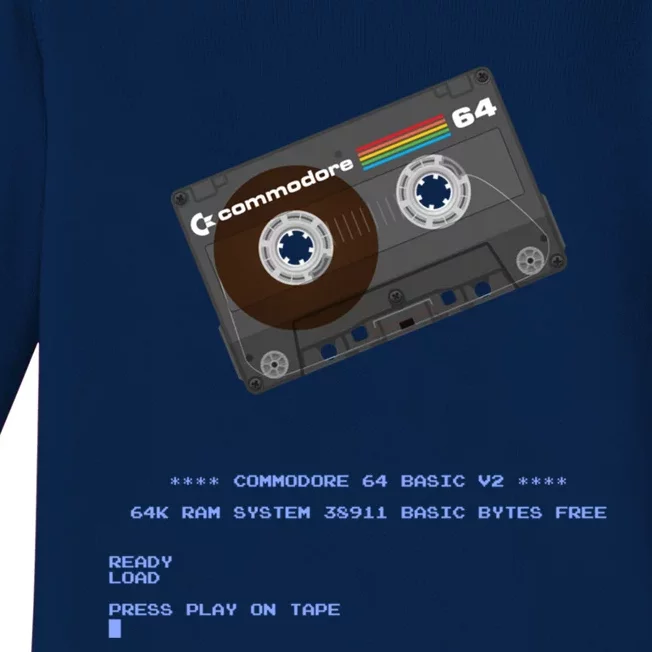 Commodore 64 Cassette Tape Loading... Baby Long Sleeve Bodysuit