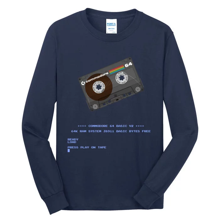 Commodore 64 Cassette Tape Loading... Tall Long Sleeve T-Shirt