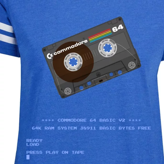 Commodore 64 Cassette Tape Loading... Enza Ladies Jersey Football T-Shirt