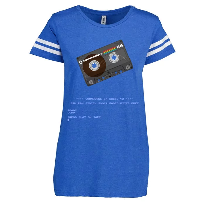 Commodore 64 Cassette Tape Loading... Enza Ladies Jersey Football T-Shirt