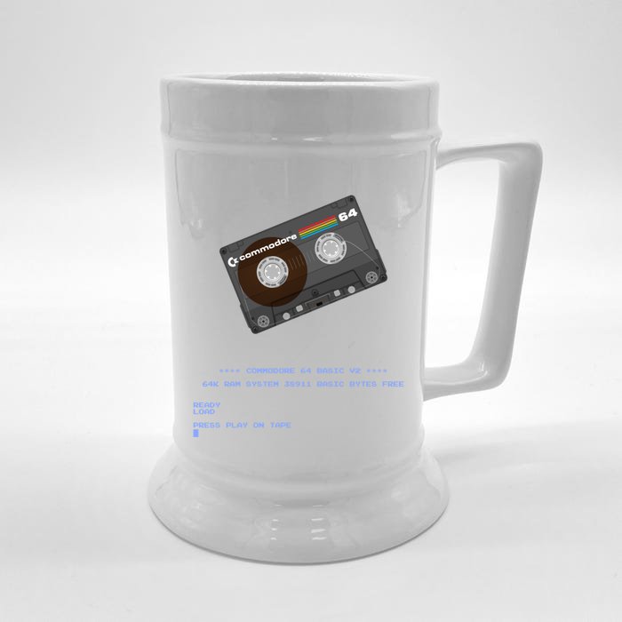 Commodore 64 Cassette Tape Loading... Front & Back Beer Stein